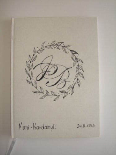 Hand-painted Fabric Wedding Wish Book.