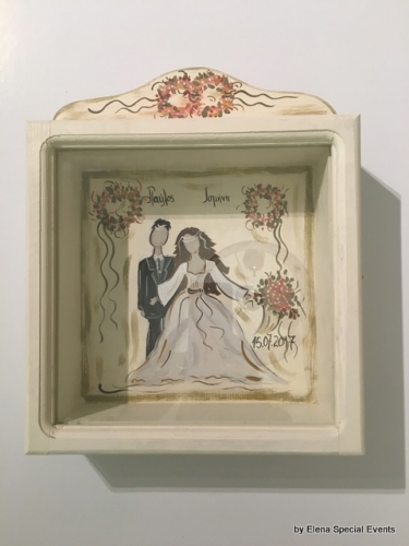 Hand-painted Wreath Box Groom & Bride