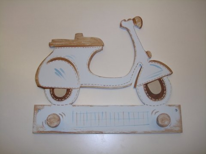 Hand-painted wooden hanger “scooter”.