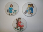 Hand-painted Wooden Sous verres for Wedding & Christening Favors