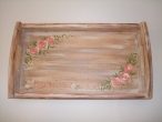 Hand-painted wooden tray.