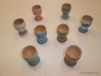 Hand-painted wooden egg cup.