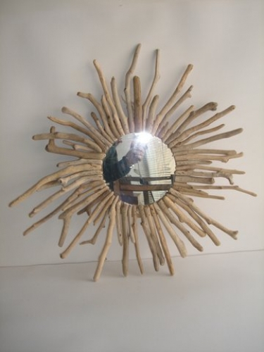 Hand made Sea Wood & Cedar Wood Mirror Sun.