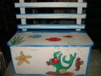 Hand-painted Wooden Bench Boxes