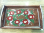 Hand-painted wooden tray.