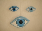 Hand-painted ceramic eye.
