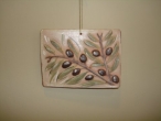 Hand-painted ceramic olive plate.